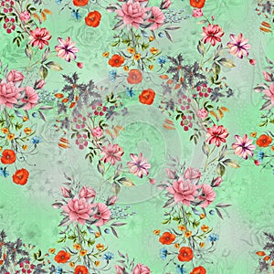 Digital print flower pattern design