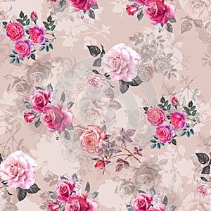 Digital print flower pattern design