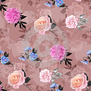 Digital print flower pattern design