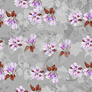 Digital print flower pattern design