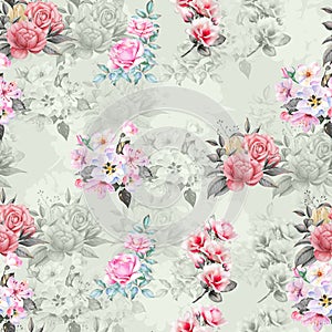 Digital print flower pattern design