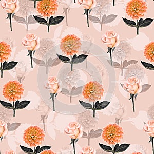 Digital print flower pattern design