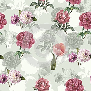 Digital print flower pattern design