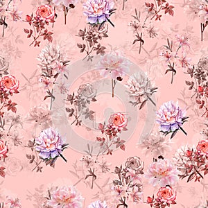 Digital print flower pattern design