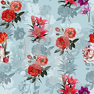 Digital print flower pattern design