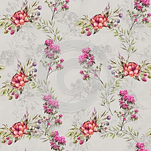 Digital print flower pattern design