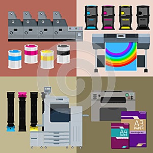 Digital print machine set