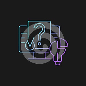 Digital problem solving gradient vector icon for dark theme