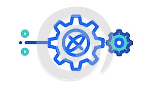 Digital Process Automation with Gears Vector Icon for Tech, vector design Generative AI