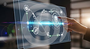 Digital Process Automation Technology Interface Visual Futuristic Touchscreen Experience