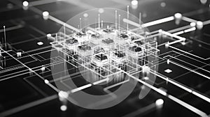 Digital processing unit with connecting data lines