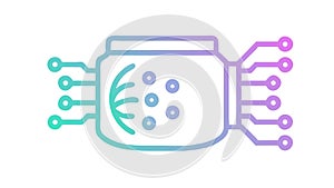 Digital Processor Chip Computing Icon, vector design Generative AI