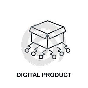 Digital Product line icon. Simple element from digital disruption collection. Outline Digital Product icon element