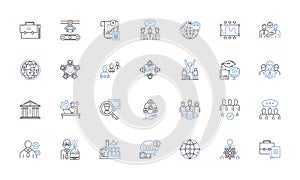 Digital proficiency line icons collection. Digital competence, Proficient, Fluency, Literacy, Capability, Aptitude photo