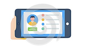 Digital Profile Information on Tablet, vector design Generative AI