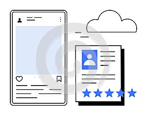 Digital Profile and Rating Concept with Cloud Storage and User Interface Elements