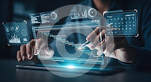 Digital Project Management Dashboard with Data Analytics and Scheduling Interface
