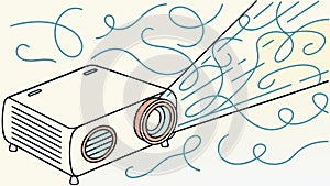Digital Projector with Abstract Light Lines, Modern Technology, vector design Generative AI