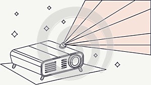 Digital Projector Displaying Abstract Data Visualization, vector design Generative AI
