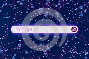 Digital Prompt Command Bar on Abstract Network Background photo