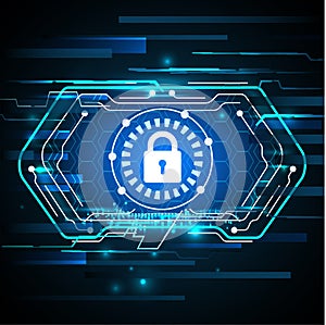 Digital protection and security data concept, futuristic tech background - vector