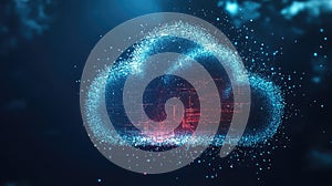 digital pulsating cloud upload icon