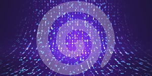 Digital binary coding background. Landing page concept. 3D Rendering