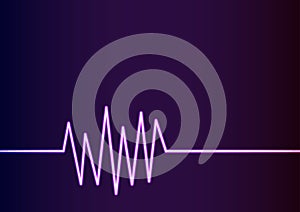 Digital purple line signal wave pattern dark background