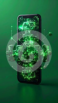 Digital Puzzle Solution on Smartphone Screen