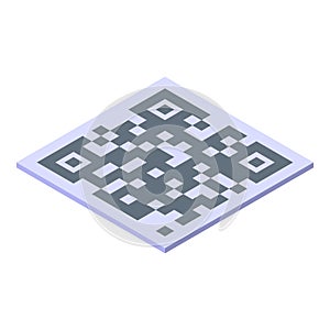 Digital qr code icon, isometric style