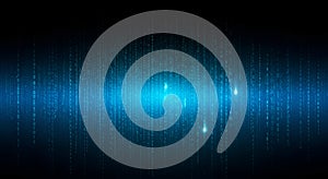 Digital Rain of Binary Code with Blue Glow data stream