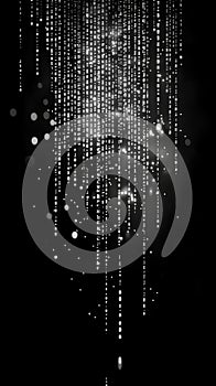 Digital Rain With Binary Code Cascading Over a Dark Background