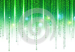 Digital rain with binary code