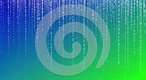Digital Rain Binary Code Stream on Gradient Background