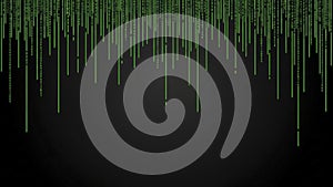 Digital Rain Effect with Green Binary Code Falling on Dark Background