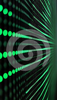 Digital Rain Flowing Green Binary Code and Data - Big Data, Programming, Technology Background