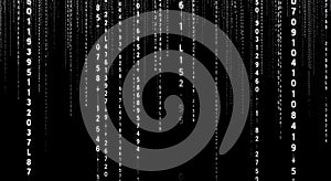 Digital Rain Matrix Code Falling Binary Data Stream