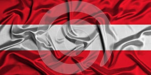 Digital render of the textured fabric national flag of Austria