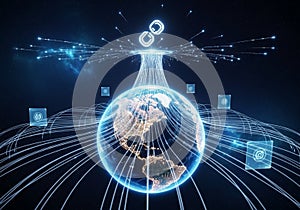 A digital rendering of Earth viewed