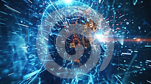 The Futuristic Digital Brain.AI generated image