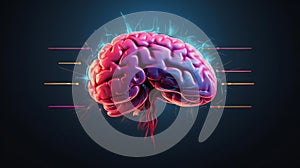 A digital rendering of the intricate structure of a human brain. Generative ai