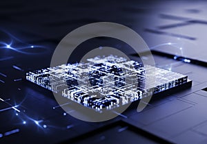 A digital rendering of a microchip