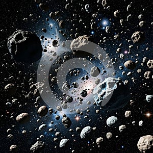 A digital rendering visualizes an asteroid