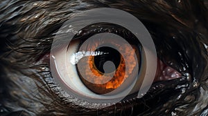 Digital Repainting Of A Black Cat\'s Eye In Unreal Engine 5 Style