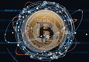 A digital representation of a Bitcoin coin, featuring the iconic 