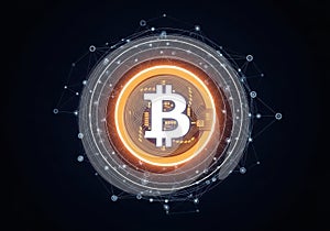 Digital representation of bitcoin within a network of interconnected nodes and data points