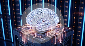 Futuristic Artificial Intelligence Brain Digital Technology Data Concept