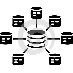 Data Network Diagram Vector Ideal for Database Management Illustrations