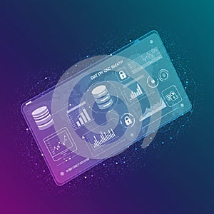 A digital representation of data privacy and protection, featuring a transparent