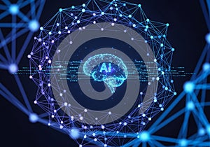 Digital representation featuring a glowing blue